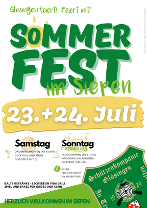 Plakat Glösinger Sommerfest im Siepen 2022